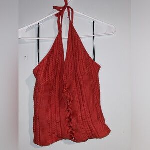 Crotchet CORAL Halter shirt